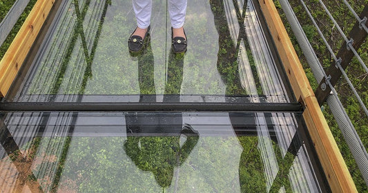The SkyBridge glass bottom floor (Photo courtesy of Gatlinburg SkyLift Park)