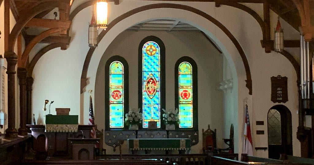 St. Johns in the Wilderness was originally constructed of handmade brick in 1833 in Flat Rock, NC (photo by John Gullion/TheSmokies.com)