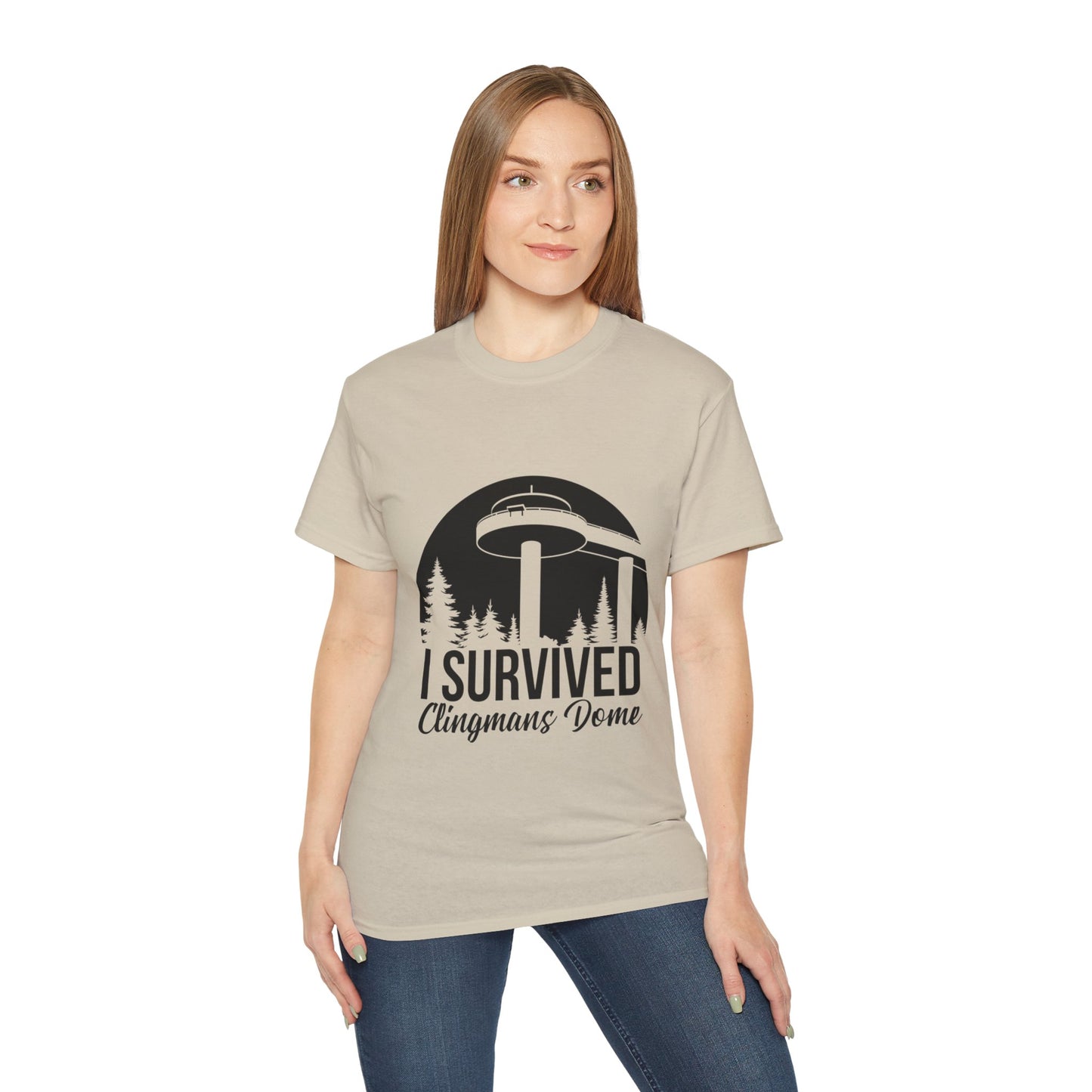 Unisex T-Shirt - I Survived Clingmans Dome Tan