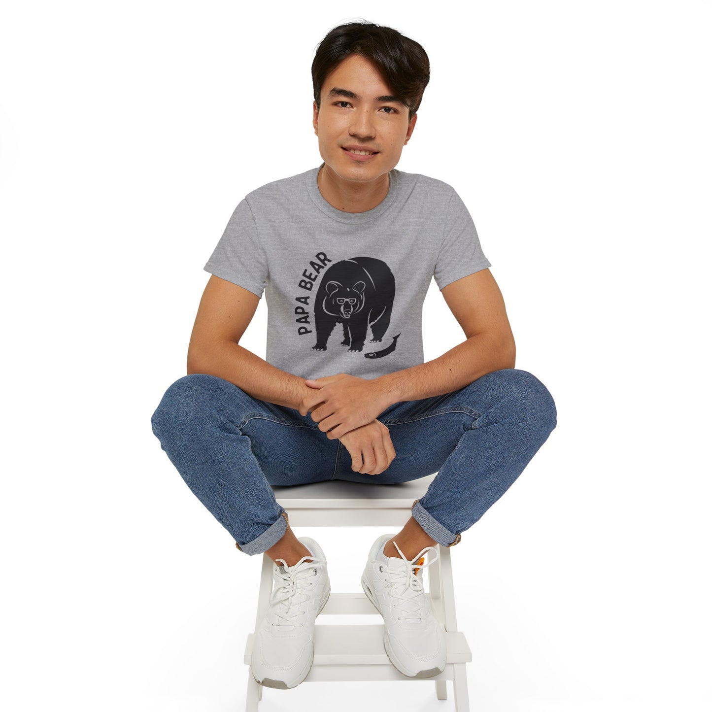 Unisex Family T-Shirt - Papa Bear Gray