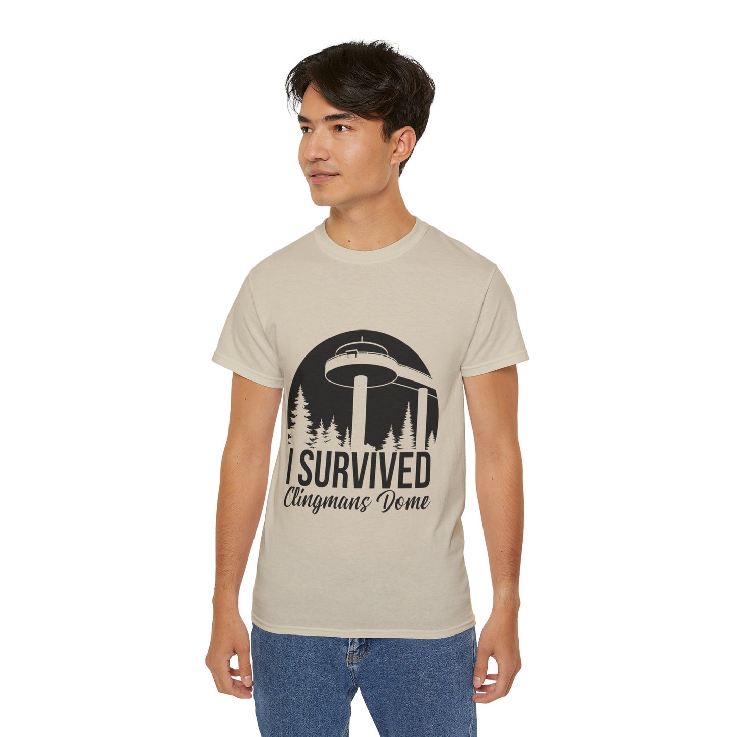 Unisex T-Shirt - I Survived Clingmans Dome Tan