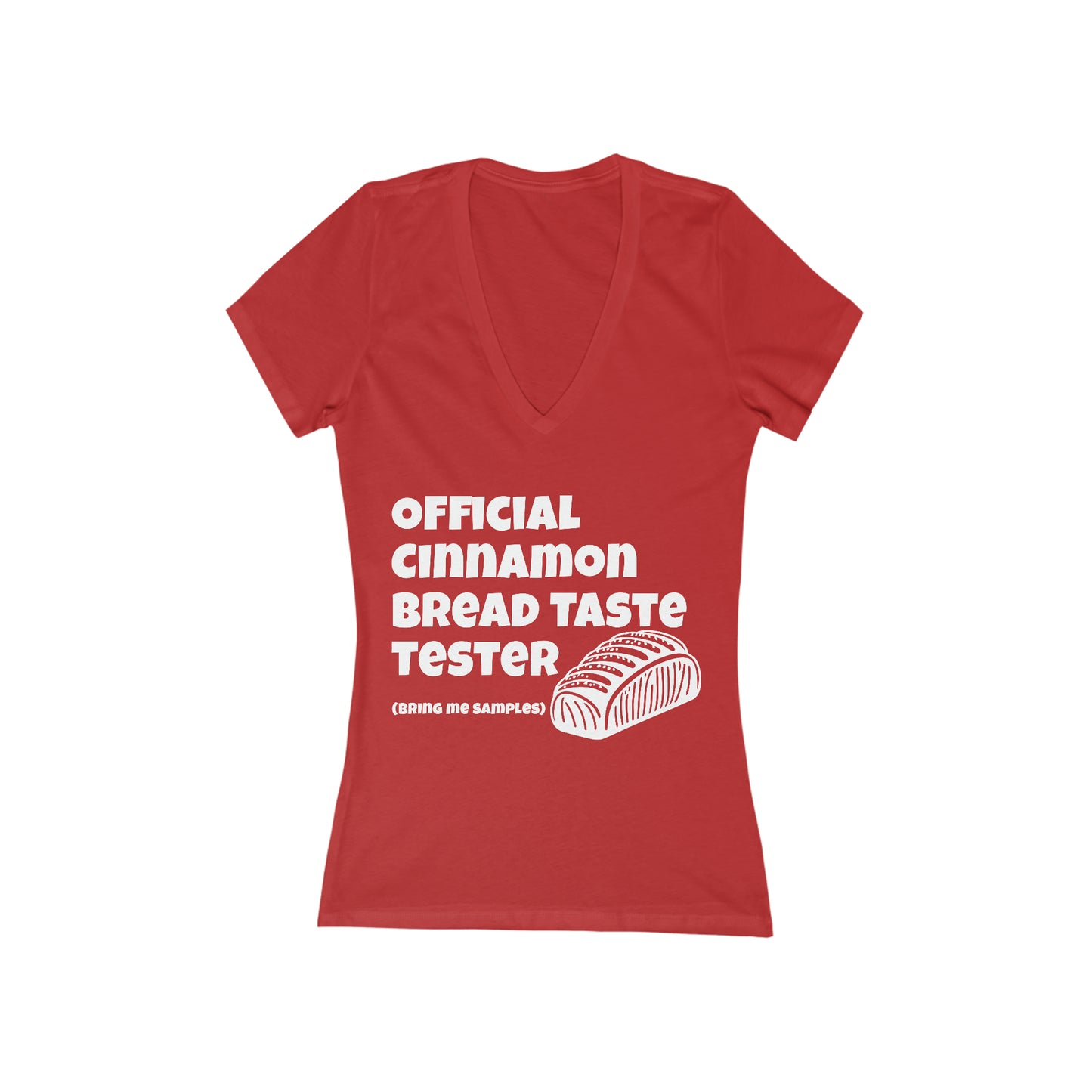 Women's Babydoll V-Neck Family T-shirt - Cinnamon Bread Taste Tester